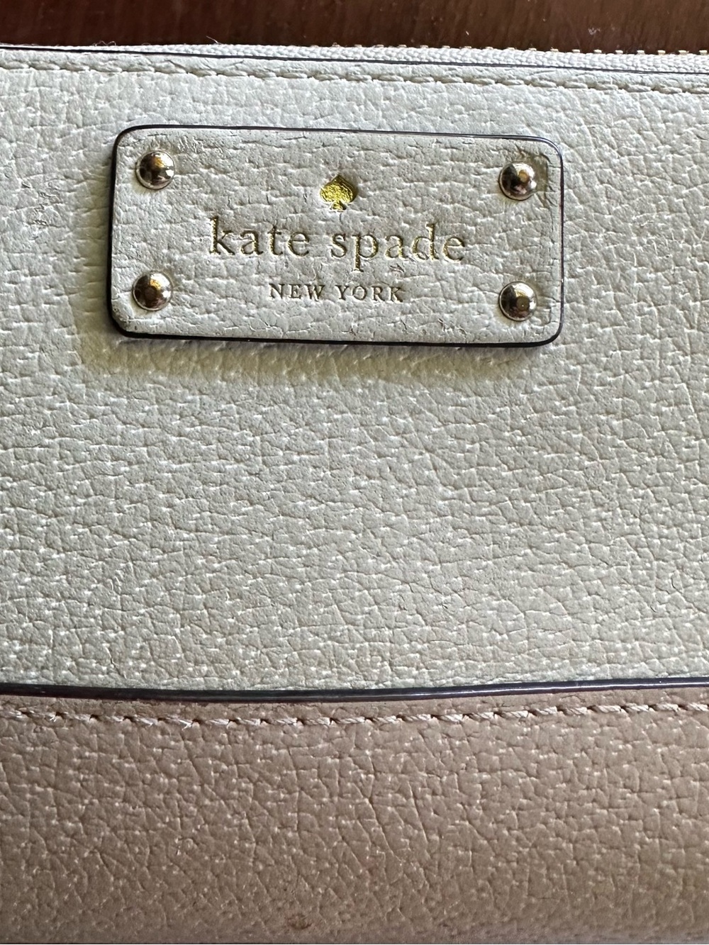 kate spade Two-Tone Cream and Tan Leather Wallet - Picture 2 of 11